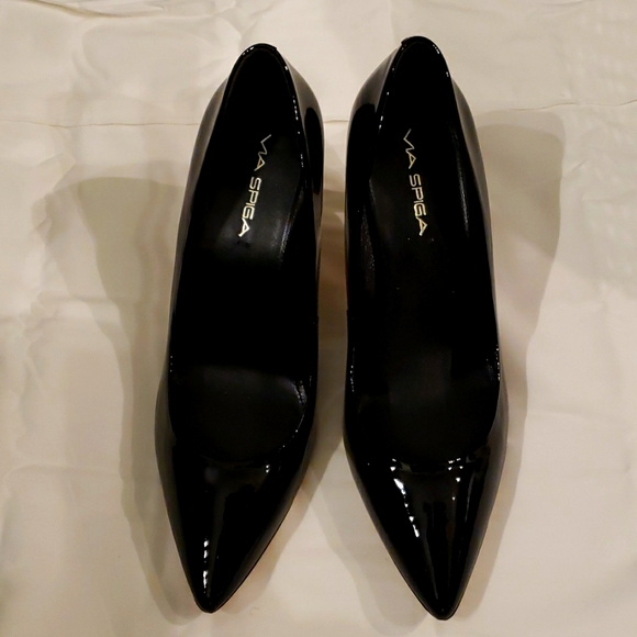 Via Spiga Shoes - Via Spiga Black Patent Leather Heels